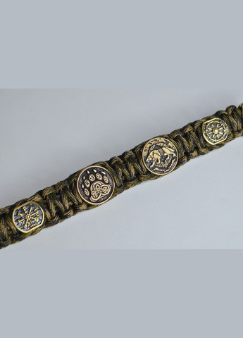 Браслет волком знаком ССО вегвизиром шлемом ужаса и отпечатком лапы из бронзы ручного литья + брелок в подарок No Brand (341738723)