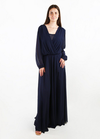 Темно-синее вечернее платье Enna Levoni однотонное