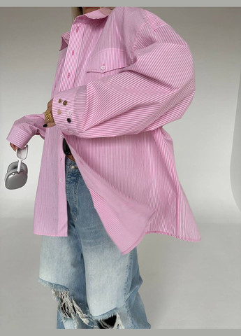 Жіноча сорочка оверсайз з вирізом на спині MonCher (345563956)