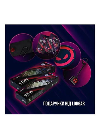 Клавиатура (LRGGK514B-UA) LORGAR Azar 514 RGB USB UA Black (307357336)