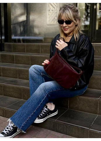Сумка багет замшевая кожаная средняя бордовая 1820206-4925 ARTiS Bags Сумка (362264205)
