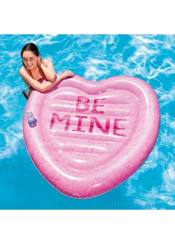 Матрац надувной Карамельное сердце Intex одноместный для отдыха и сна виниловый 142х145 см ProDobro (367093002)