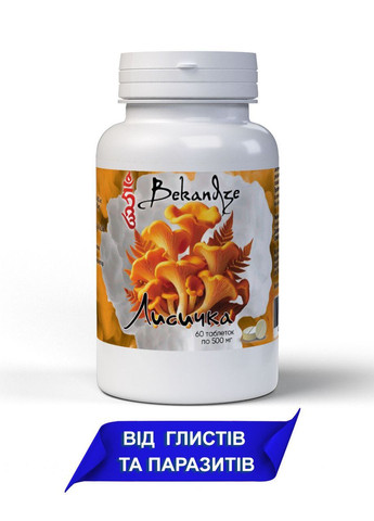 Натуральний засіб для ШКТ та печінки, проти паразитів Лисичка 60 таблеток по 500 мг Bekandze не визначено (289478828)