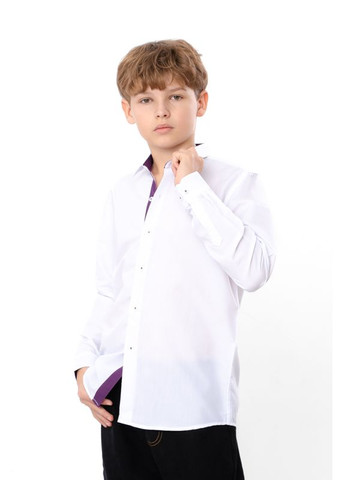 Белая повседневный рубашка однотонная Носи своє