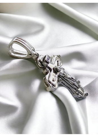 Золотой крестик с распятием из белого золота (3см х 1,7см) 501633б-2п Столична Ювелірна Фабрика (365268237)