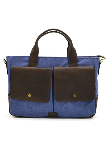 Чоловіча сумка з канвас і кінської шкіри RKc-3990-3md синій TARWA (329147034)