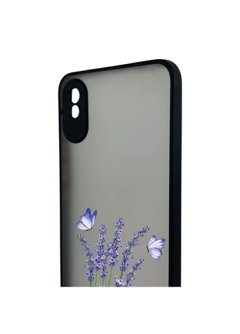 Чохол для телефона Redmi 9A с 3D принтом лаванда з метеликами із захистом камери чорний Xiaomi (399771395)