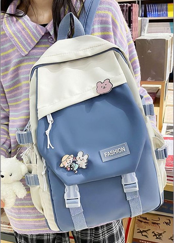 Рюкзак чоловічий жіночий дитячий шкільний портфель блакитний No Brand (296008172)