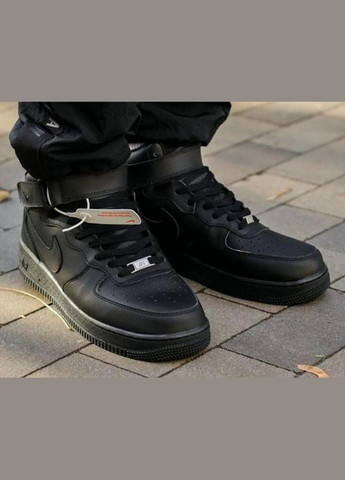 Чорні Осінні кросівки air force black високі Nike --7906