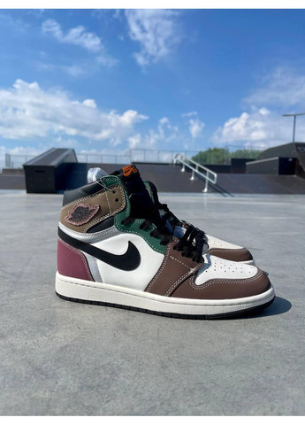 Цветные демисезонные кроссовки мужские nike air jordan 1 high og hand crafted найк аир джордан No Brand