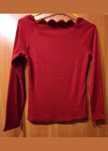 Лонгслив женский с фигурным вырезом терракотовый No Brand (322463289)