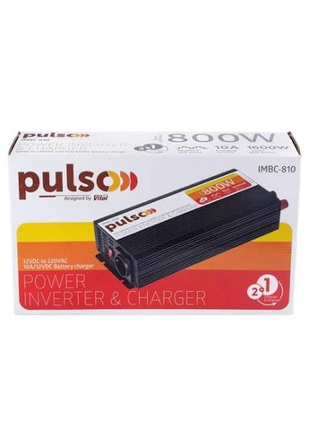 Перетворювач напруги/Зарядн. пристрій IMBC-810/12V-220V/800W/10A/мод.хвиля/клеми PULSO (319044164)