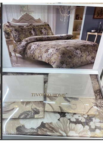 Постільна білизна Queen bej делюксатин + житний шовк євро Tivolyo Home (371188082)