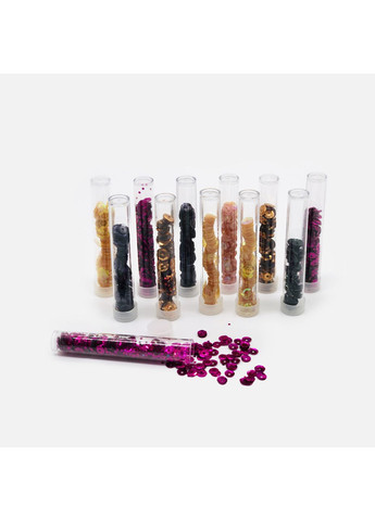 Набір паєток 5 мм, 12 кольорів у баночках на стрічці | Для творчості та декору No Brand (366197688)