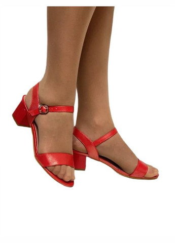 Коралловые женские коралловые босоножки средний каблук MaiNelin с ремешком