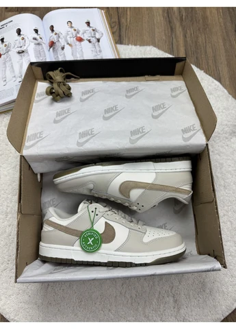 Білі кросівки чоловічі nike sb dunk low grey white brown найк сб данк білі демісезон No Brand