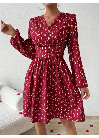 Бордовое платье SHEIN