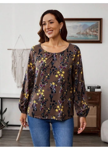 Коричнева блуза SHEIN