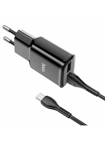 Сетевое зарядное устройство C88A Star round dual port charger set(Type-C) 12W Black Hoco (369456886)