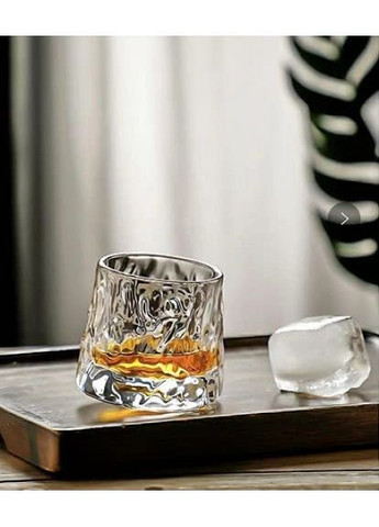 Склянка обертова для віскі Айсберг скляний бокал для алкоголю та безалкогольних напоїв дерев'яний ProDobro (365441688)