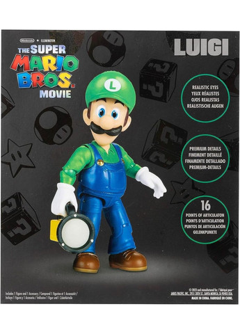 Колекційна фігурка Луїджі 13см Брати Супер Маріо в кіно Оригінал The Super Mario Bros Movie Luigi Jakks Pacific (365251566)