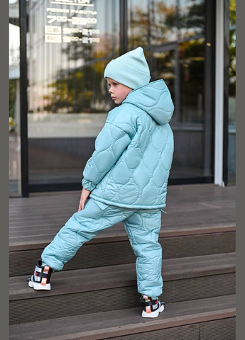 Бирюзовый зимний костюм зимний двойка popluzhnaya