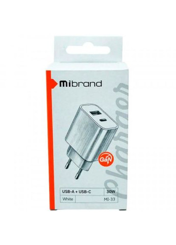 Зарядний пристрій MI33 GaN White (MIWC/33UCW) Mibrand mi-33 gan white (272982387)