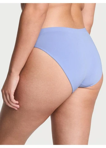 Трусики-бікіні жіночі з мікрофібри Seamless Bikini Panty блакитні Victoria's Secret (365686087)