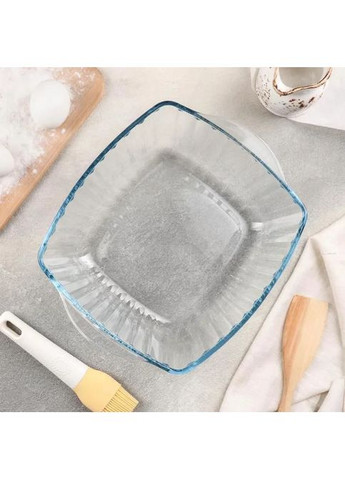 Квадратная стеклянная форма с крышкой из жаропрочного стекла 1.2л, посуда в духовку Боркам Borcam (303210939)