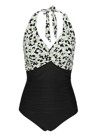 Черный летний купальник слитный lesmart с корректирующим эффектом черный (8327) FS