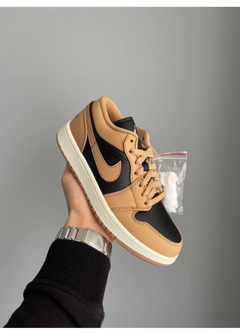 Коричневые демисезонные кроссовки мужские и женские nike air jordan 1 low gs "desert" | найк эир джордан 1 коричневые No Brand