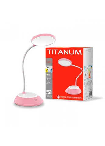 Настольная лампа с аккумулятором TLTF022P 7 Вт 3000-6500 K Розовая (26845) Titanum (284107094)