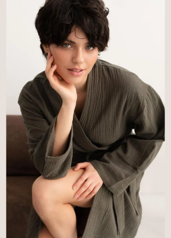Жіночий халат із фактурного мусліну Duna з кишенями (cosy3088563) Cosy (389919348)