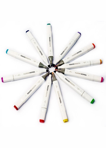 Маркеры Smooth набор 80 шт двусторонние спиртовые для скетчина с подставкой для маркеров, бежевой Touch (344573545)