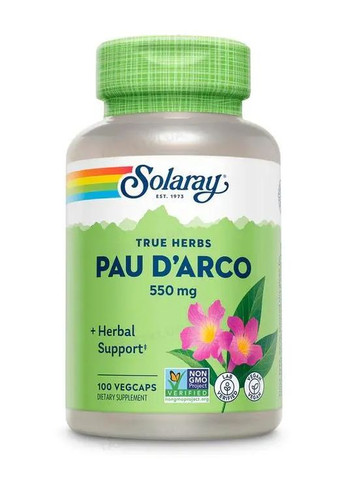 Кора мурашиного дерева (Pau D'Arco, Пау Дарко) 550 мг, 100 капсул Solaray (302520924)