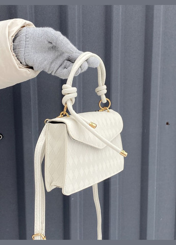 Женская классическая сумка 8658 кросс-боди на ремешке через плечо белая No Brand (290038982)