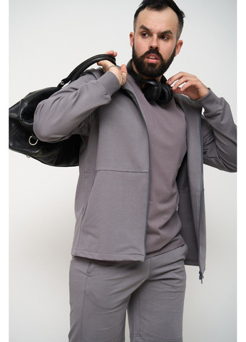 Спортивный костюм мужской ТРОЙКА лето SUMMER с кофтой на замке + шорты + футболка серый Handy Wear (293510737)