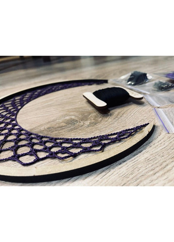 Авторский эко-набор "Ловец снов "Луна" фиолетово-черный, с пошаговой инструкцией Dream Studio (363057521)