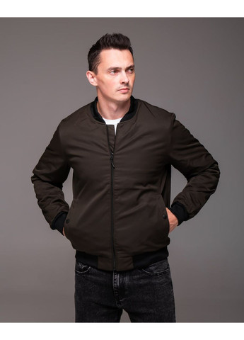 Оливковая (хаки) демисезонная демисезонная куртка-бомбер мужская с утеплением Vakko