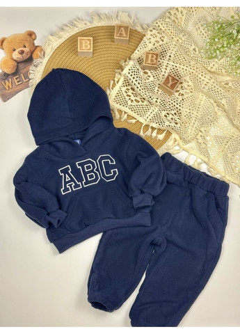 Комбінований демісезонний костюм теплий флісовий abc темно-синій 10932 No Brand