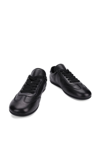 Женские Кроссовки AT554-1-3491 Черная Кожа MIRATON чёрные демисезоны (365434644)