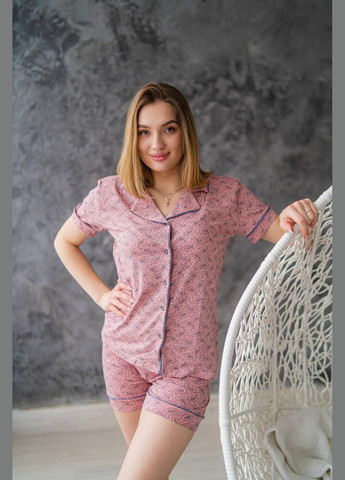 Терракотовая всесезон пижама женская, комплект для дома и сна шорты и футболка футболка + шорты Miss Victoria