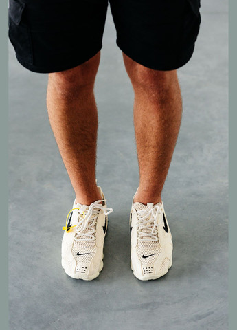 Бежеві Осінні кросівки чоловічі і жіночі nike air zoom spiridon cage 2 x stussy beige | найк аір зум бежеві No Brand