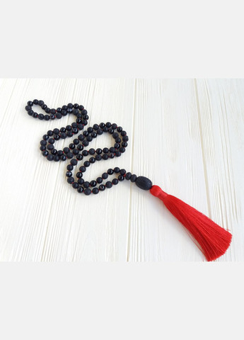 Чотки з натурального каменю Агат Онікс Лава 108 намистин 8мм червона кисть No Brand (331293531)