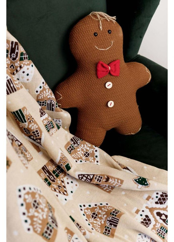 Плед в'язаний Імбирні будиночки Беж 90х130 см см Прованс (366970020)