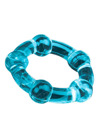 Кольцо на пенис набор 3 шт кольцо на член эрекция с шариками разного размера голубого цвета China (317747723)