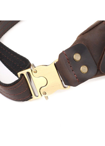 Мужская стильная бананка из натуральной винтажной кожи 23130 Коричневый Shvigel (335007588)