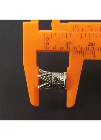 Бусина Корона 7х13 мм металева, колір Срібло Plus-plus (352744610)