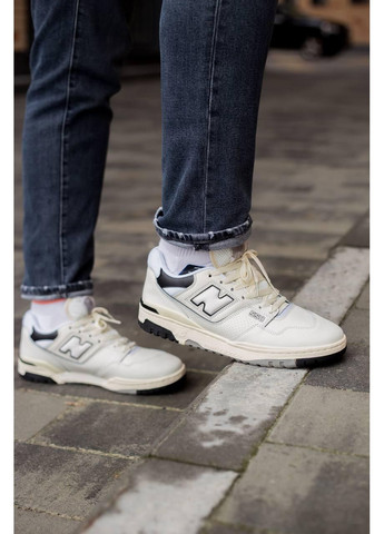 КРОССОВКИ ЖЕНСКИЕ NEW BALANCE 550 CREAM BLACK V2 НЬЮ БЕЛАНС 550 No Brand чёрные демисезоны (367170026)