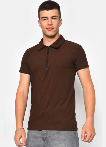 Коричневая футболка мужская поло коричневого цвета Let's Shop